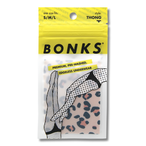 Bonks Leopard Print Thong showcasing front design