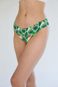 Bonks Thong in exotic Hot Tropic print on display